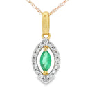 .21ct Emerald Diamond Fashion Pendants 10KT Yellow Gold