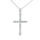 .19ct Diamond Cross Religious Pendant 14KT White Gold