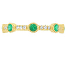 Emerald Diamond stackable band set 14KT Yellow Gold