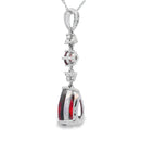 2.25ct Garnet Diamond Fashion Pendants 14KT White Gold