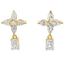 Lab Grown Diamond Dangle Earrings 14KT Yellow Gold