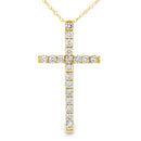 .50ct Diamond Cross Religious Pendant 14KT Yellow Gold