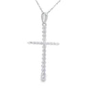.21ct Diamond Cross Religious Pendant 14KT White Gold
