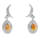 .48ct Citrine Diamond Dangle Earrings 10KT White Gold