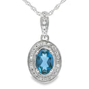 London Blue Topaz Fashion Pendants 10KT White Gold