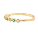 Emerald Diamond stackable band set 14KT Yellow Gold