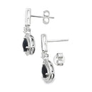 .84ct Onyx Diamond Dangle Earrings 10KT White Gold