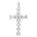 Moissanite Cross Religious Pendant Sterling Silver