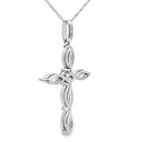 Opal Diamond Cross Religious Pendant 10KT White Gold