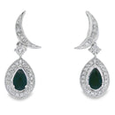 .55ct Onyx Diamond Dangle Earrings 10KT White Gold