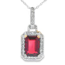 1.31ct Garnet Diamond Fashion Pendants 10KT White Gold