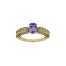 1.45ct Tanzanite Diamond Eng Only 14KT Yellow Gold