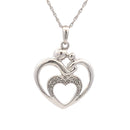 .10ct Diamond Heart Love Pendant Sterling Silver