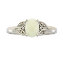 .01ct Opal Diamond Ring 10KT White Gold