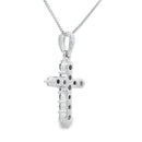 .23ct Diamond Cross Religious Pendant 14KT White Gold