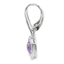 .98ct Amethyst Diamond Dangle Earrings 10KT White Gold