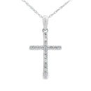 .11ct Diamond Cross Religious Pendant 14KT White Gold