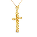 .12ct Diamond Cross Religious Pendant 14KT Yellow Gold