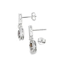 .88ct Quartz Diamond Dangle Earrings 10KT White Gold