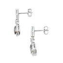 .84ct Quartz Diamond Dangle Earrings 10KT White Gold