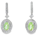 1.23ct Peridot Diamond Dangle Earrings 10KT White Gold