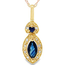 Sapphire Diamond Fashion Pendants 10KT Yellow Gold