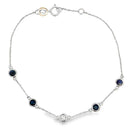 .67ct Sapphire Diamond Bracelet 14KT White Gold