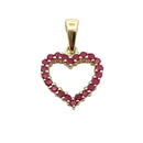 Genuine .37ct Ruby Heart Love Pendant 10KT Yellow Gold