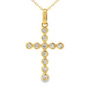.20ct Diamond Cross Religious Pendant 14KT Yellow Gold