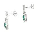 Chalcedony Diamond Dangle Earrings 10KT White Gold