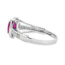 1.35ct Ruby Diamond Ring 14KT White Gold