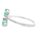 Natural .47ct Emerald Diamond Ring 14KT White Gold