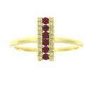 Natural .30ct Ruby Diamond Ring 14KT Yellow Gold