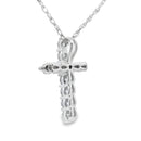 .19ct Diamond Cross Religious Pendant 14KT White Gold