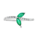 .29ct Emerald Diamond Ring 14KT White Gold