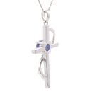 .50ct Tanzanite Cross Religious Pendant Sterling Silver