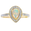 .30ct Opal Diamond Ring 10KT Yellow Gold