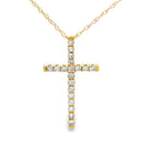 .19ct Diamond Cross Religious Pendant 14KT Yellow Gold