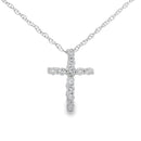 .12ct Diamond Cross Religious Pendant 10KT White Gold