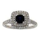 1.22ct Sapphire Diamond Ring 14KT White Gold