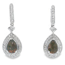 .84ct Quartz Diamond Dangle Earrings 10KT White Gold