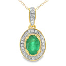 .46ct Emerald Diamond Fashion Pendants 10KT Yellow Gold