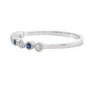 Sapphire Diamond stackable band set 14KT White Gold