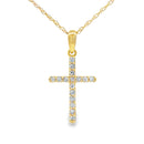 .11ct Diamond Cross Religious Pendant 14KT Yellow Gold
