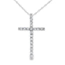 .19ct Diamond Cross Religious Pendant 14KT White Gold