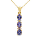 Tanzanite Diamond Fashion Pendants 10KT Yellow Gold