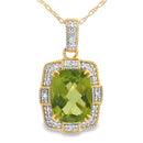 Peridot Diamond Fashion Pendants 10KT Yellow Gold