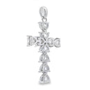 Moissanite Cross Religious Pendant Sterling Silver