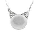 Natural .05ct Diamond Animal Pendant Sterling Silver