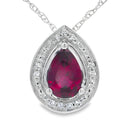 .52ct Garnet Diamond Fashion Pendants 10KT White Gold